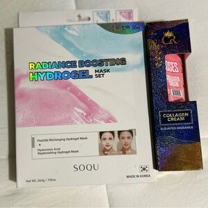 NWT SOQU Radiance Boosting Hydrogel Mask and Rose Cologne Cream